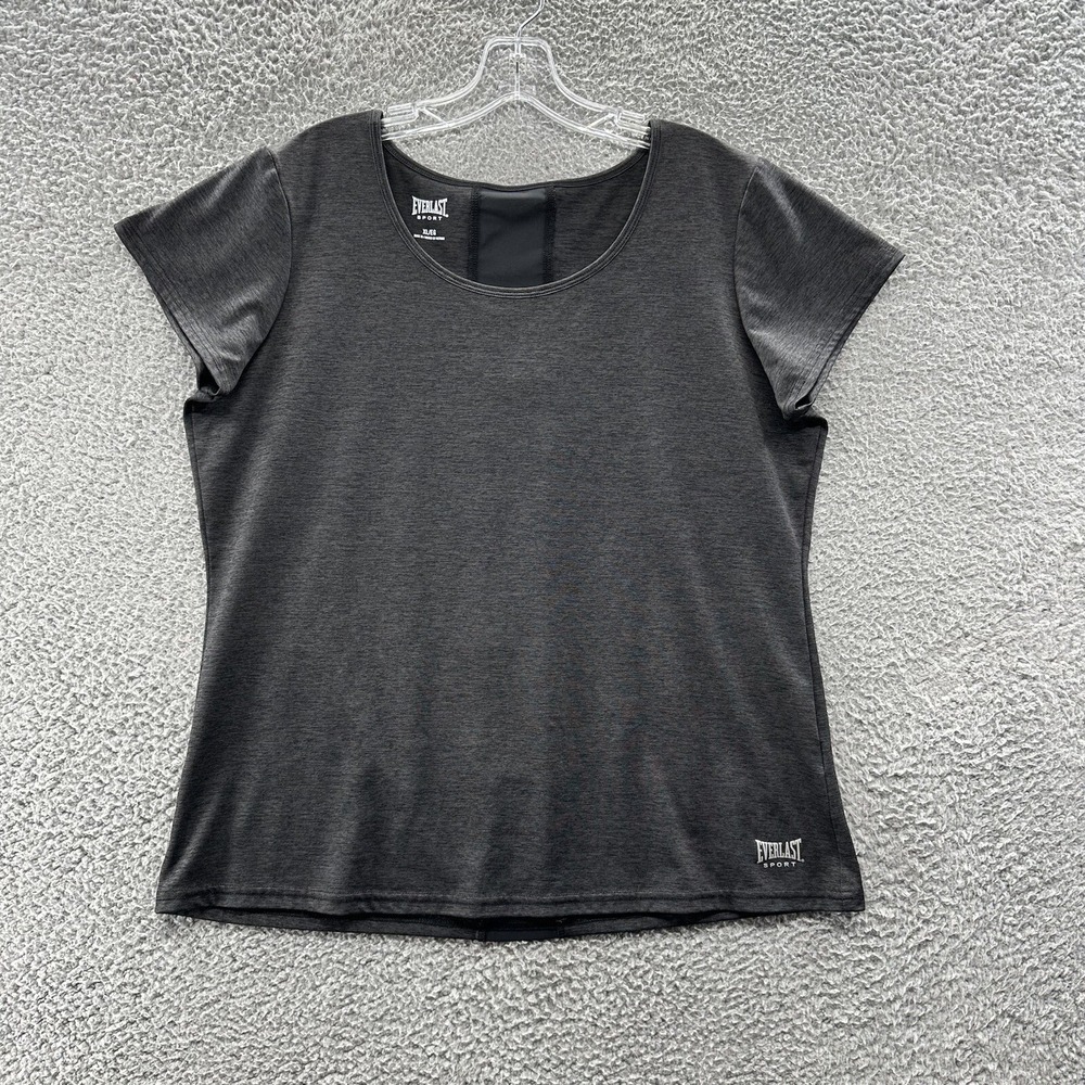 Everlast Sport Shirt Women's XL Gray Short Sleeve Athletic Top Ladies XL